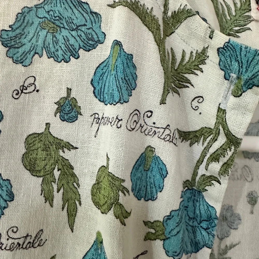 Vintage Peck & Peck Button Up Collarless Blouse Botanical Print Small - Picture 8 of 13